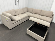 Thomasville Tisdale Fabric Sectional with Storage Ottoman!! BRAND NEW - LIGHT GREY!