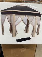 Outsunny 13 ft. x 13 ft. Pop Up Gazebo, Hexagonal Canopy Shelter with 6 Zippered Mesh Netting, Beige! (NEW IN BOX)!
