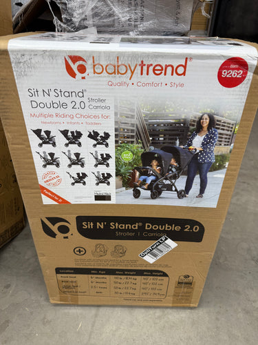 Baby Trend Sit N' Stand Double 2.0 Stroller - Madrid Black! (NEW IN BOX)