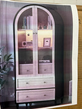 Bestseller73" Tall Arched Storage Cabinet - Modern Farmhouse Bookcase with 3 Large Drawers, Display Cabinet! (NEW IN BOX)