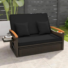 Patio Rattan Daybed Set w/ Cushioned Loveseat & Storage Ottoman! (NEW IN BOX)