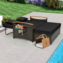 Patio Rattan Daybed Set w/ Cushioned Loveseat & Storage Ottoman! (NEW IN BOX)