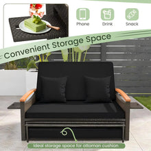 Patio Rattan Daybed Set w/ Cushioned Loveseat & Storage Ottoman! (NEW IN BOX)