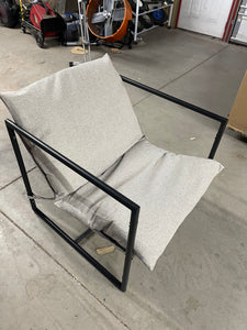 Zinus Ashton Oatmeal Metal and Upholstered Sling Accent Chair- new and assembled- no shipping