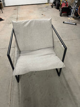 Zinus Ashton Oatmeal Metal and Upholstered Sling Accent Chair- new and assembled- no shipping