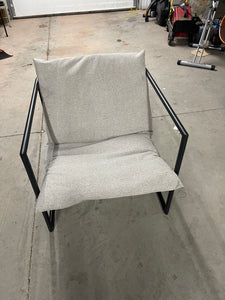Zinus Ashton Oatmeal Metal and Upholstered Sling Accent Chair- new and assembled- no shipping