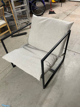 Zinus Ashton Oatmeal Metal and Upholstered Sling Accent Chair- new and assembled- no shipping