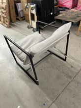 Zinus Ashton Oatmeal Metal and Upholstered Sling Accent Chair- new and assembled- no shipping