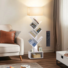 Sindel 58" Bookcase With Remote Control And Tree Floor Lamp, White! (NEW)