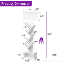 Sindel 58" Bookcase With Remote Control And Tree Floor Lamp, White! (NEW)