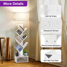 Sindel 58" Bookcase With Remote Control And Tree Floor Lamp, White! (NEW)