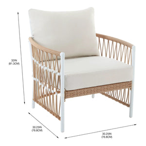 Better Homes & Gardens Lilah 2-Pack Outdoor Wicker Lounge Chair, White! (NEW - ASSEMBLED)