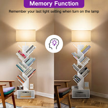 Sindel 58" Bookcase With Remote Control And Tree Floor Lamp, White! (NEW)