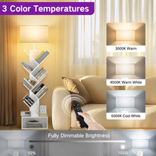 Sindel 58" Bookcase With Remote Control And Tree Floor Lamp, White! (NEW)