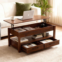 Lift Top Coffee Table with Drawers and Hidden Compartment, Brown! (NEW IN BOX)