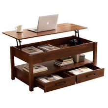 Lift Top Coffee Table with Drawers and Hidden Compartment, Brown! (NEW IN BOX)