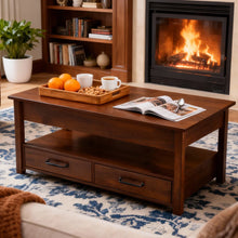 Lift Top Coffee Table with Drawers and Hidden Compartment, Brown! (NEW IN BOX)