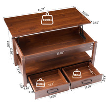 Lift Top Coffee Table with Drawers and Hidden Compartment, Brown! (NEW IN BOX)
