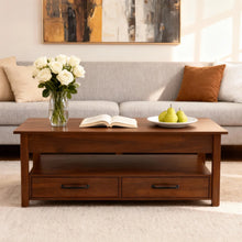 Lift Top Coffee Table with Drawers and Hidden Compartment, Brown! (NEW IN BOX)