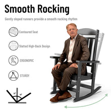 Oxing HDPE Outdoor Rocking Chair (Set of 2), Black! (NEW IN BOX!)