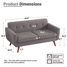 Jadier 66" Upholstered Loveseat Square Sofa! (NEW)
