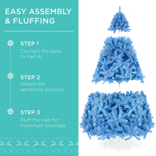 Best Choice Products 6ft Pre-Lit Baby Blue Christmas Tree, Artificial Holiday Decoration w/ 250 Lights! (NEW IN BOX)