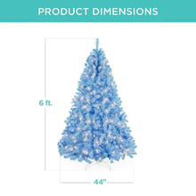 Best Choice Products 6ft Pre-Lit Baby Blue Christmas Tree, Artificial Holiday Decoration w/ 250 Lights! (NEW IN BOX)