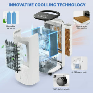 SUGIFT 206 Evaporative Portable Air Cooler Fan & Humidifier, White! (NEW IN BOX)