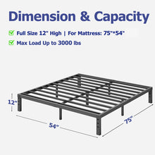 12"H Metal Platform Bed Frames, No Box Spring Need, Full Size! (NEW IN BOX)