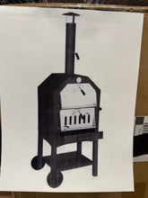 Karl Home 25.98 in. Wood Fired Outdoor Pizza Oven in Black! (NEW IN BOX)