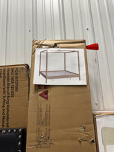 Natural (Light Brown) Solid Wood Frame King Size Canopy Bed with Premium Sturdy Construction, No Box Spring Needed! (NEW IN BOX!)