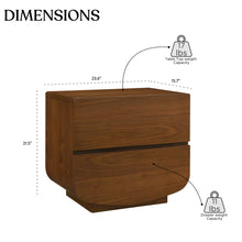 Burke Solid Wood 2-Drawer Nightstand