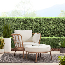 Better Homes & Gardens Willow Sage All-Weather Wicker Outdoor Cuddle Chair and Ottoman Set, Beige! (New in the box)