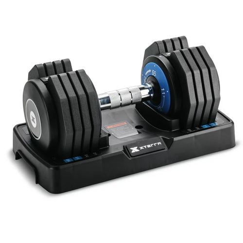 XTERRA Fitness Adjustable Dumbbell (Single) for Exercise and Weight Training — 11, 22, 33, 44, 55 pounds**New in box**