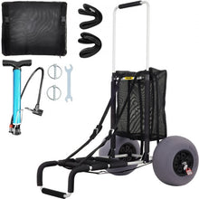 VEVOR Beach Carts for Sand, 23" x 15" Cargo Deck, w/ 13" TPU Balloon Wheels, 165LBS Loading Folding Sand Cart & 33.1" to 51.6" Adjustable Height, Aviation Aluminum Cart for Picnic, Fishing, Beach**New in box**