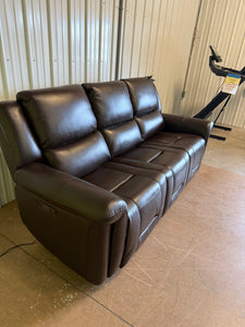 Alba Leather Power Reclining Sofa with Power Headrests! (BRAND NEW OUT OF THE BOX)