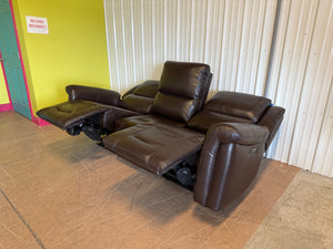 Alba Leather Power Reclining Sofa with Power Headrests! (BRAND NEW OUT OF THE BOX)