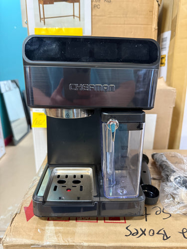 Chefman 20-Bar, 2-Cup Black Stainless Espresso Machine! (USED ONCE - LIKE NEW)