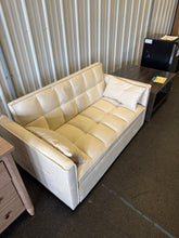 3 in 1 Convertible Sleeper Sofa Bed, Modern Pull Out Couch Bed, Adjustable Backrest, Velvet Loveseat Futon Sofa with Pillows & Pockets for Living Room Apartment, (CREAM) - NEW AND ASSEMBLED - MINOR TEAR ON EDGE OF PULL OUT - LIGHTLY DIRTY FROM SHIPPING