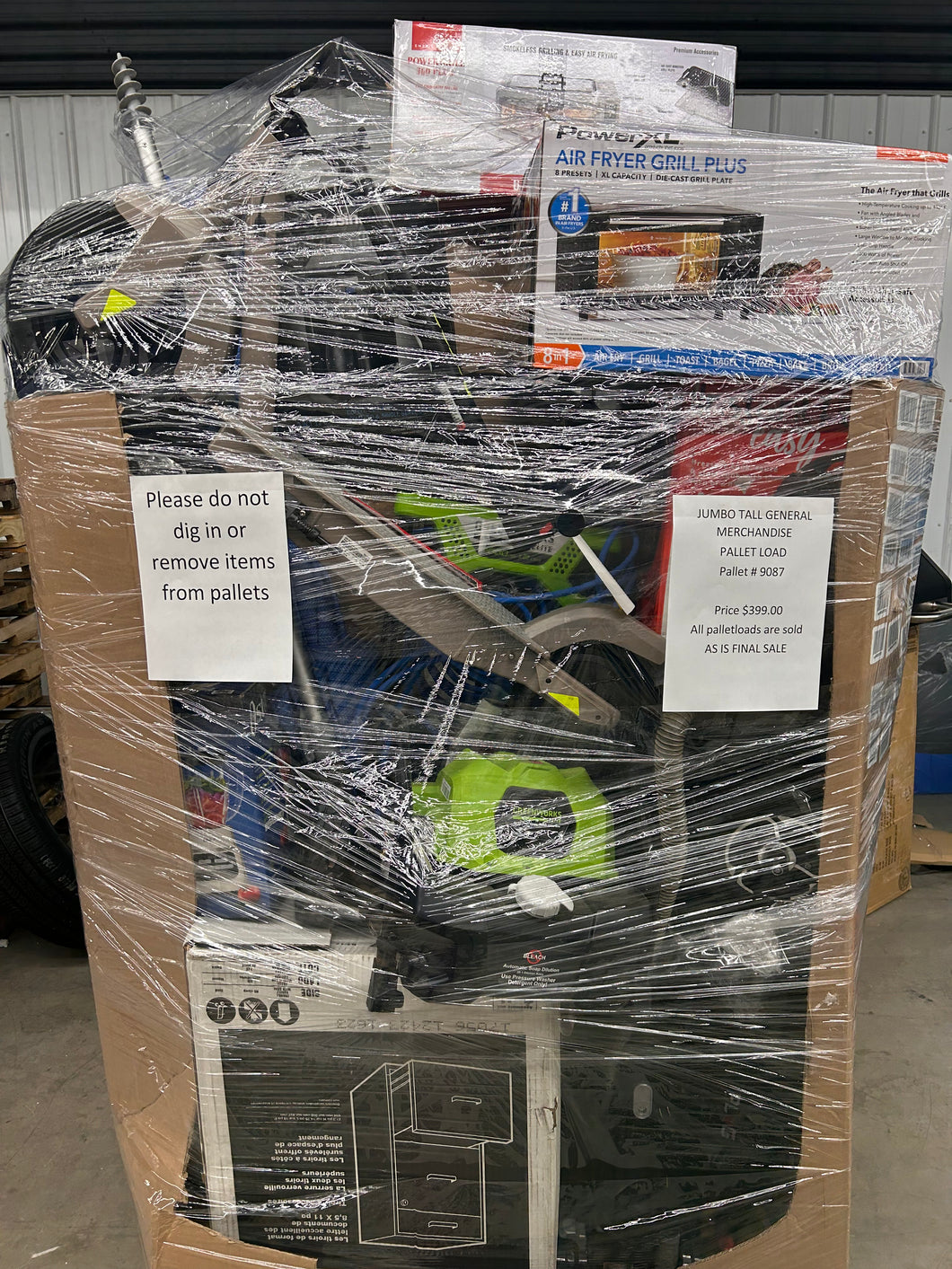 Jumbo huge liquidation pallet- over 7 ft tall ! Pallet number #9087!!