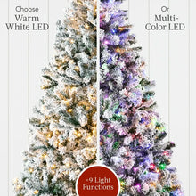 Best Choice Products 6ft Pre-Lit Christmas Pine Tree w/ Flocked Branches 250 Multicolored or Warm-White Light Modes! (NEW IN BOX)