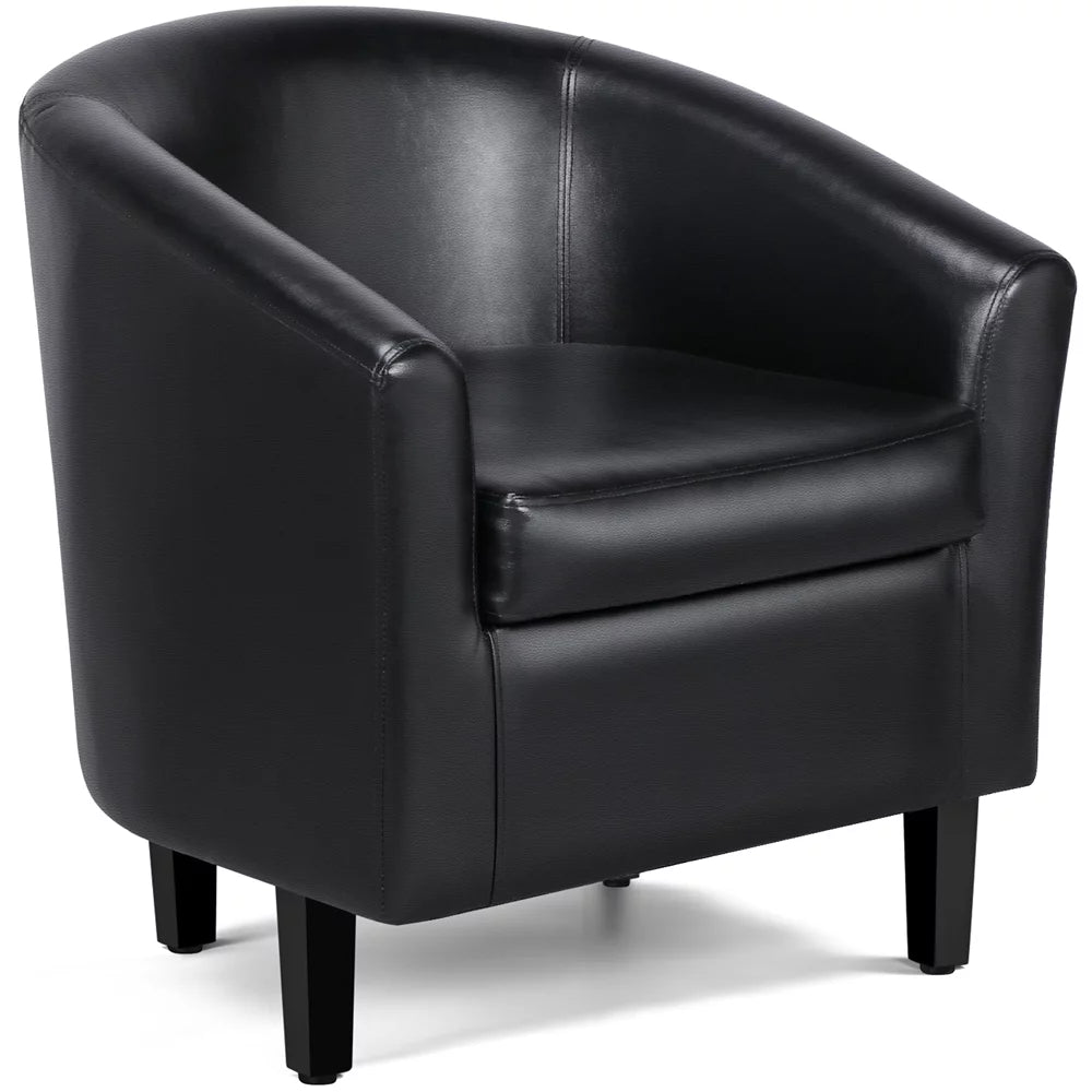 Yaheetech Faux Leather Accent Arm Chair For Living Room, Black**New and assembled**
