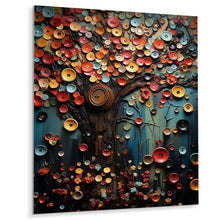 Colorful Tree Embracing Nature Magic - Tree Metal Wall Art