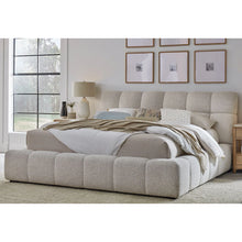 Pula Upholstered Platform Bed, King Size, White/Cream! (BRAND NEW)
