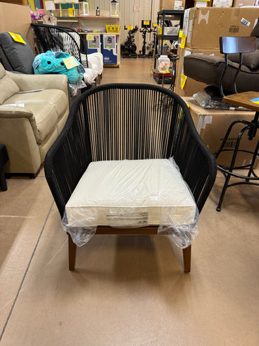Black/Brown Outdoor Accent Chair W/Cushion! (NEW - SINGLE CHAIR!)