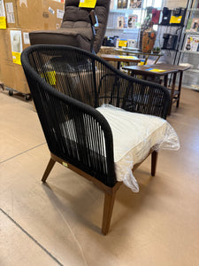 Black/Brown Outdoor Accent Chair W/Cushion! (NEW - SINGLE CHAIR!)