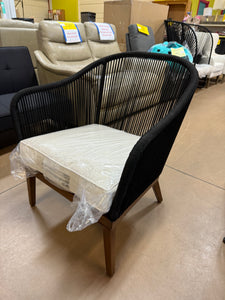 Black/Brown Outdoor Accent Chair W/Cushion! (NEW - SINGLE CHAIR!)