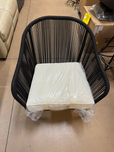 Black/Brown Outdoor Accent Chair W/Cushion! (NEW - SINGLE CHAIR!)