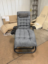 Outsunny Zero Gravity Chair, Folding Reclining Lounge Chair with Padded Cushion, Side Tray for Indoor and Outdoor, Supports up to 264lbs, Gray! (NEW)