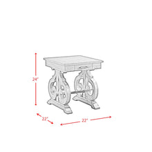 Amree Solid Wood End Table with Storage